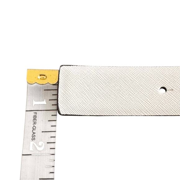 New MK Michael Kors Off White 1" Leather Belt Gold Logo Hardware Women's Sz XXL - Picture 9 of 10